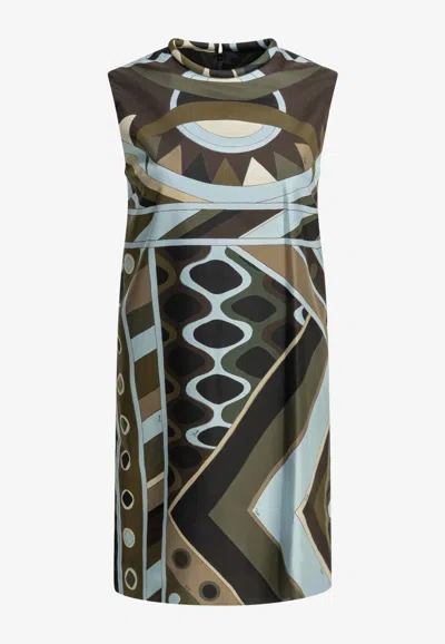 Pucci Vivara Print Mini Dress In Brown