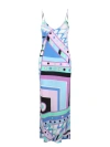 Pucci Vivara-printed Silk Maxi Dress In Blue