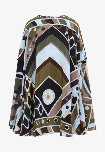 Pucci Vivara Print Silk Kaftan Dress In Multi