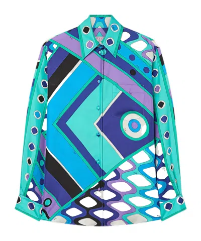 PUCCI VIVARA PRINT SILK SHIRT