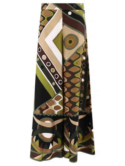 Pucci Vivara-print Silk Trousers In Multicolor