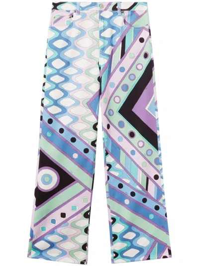 PUCCI VIVARA-PRINT WIDE-LEG TROUSERS