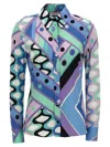 Pucci Vivara-print Satin Shirt In Multicolor