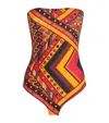 Pucci Printed Strapless Swimsuit In Multi