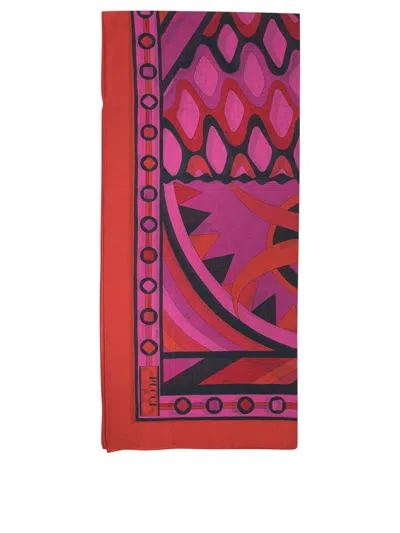 Pucci Vivara Beach Pareo Rectangular Bold Print In Multi