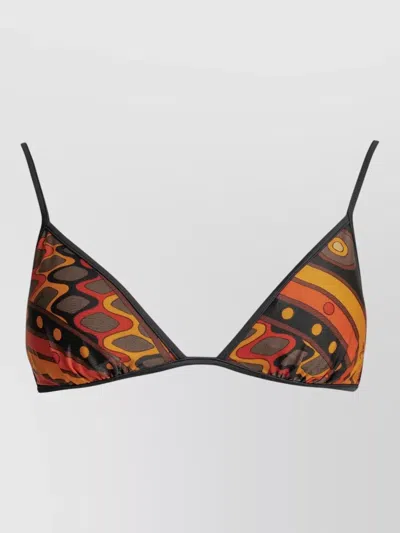 Pucci Vivara Triangle Bikini Top Patterned Design In Multi