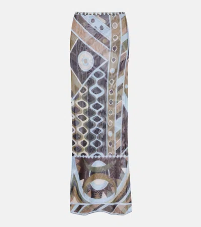 Pucci Vivara Tulle Maxi Skirt In Multi
