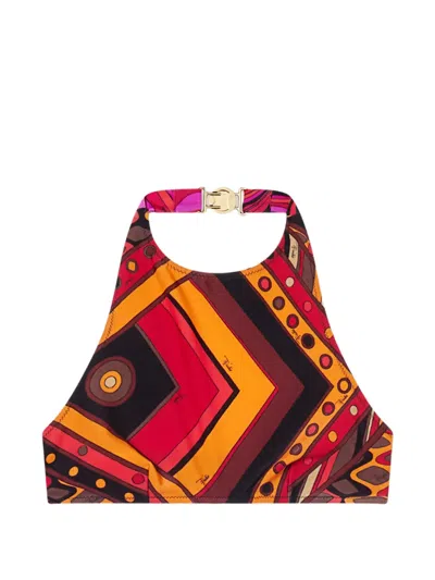 Pucci Vivara-print Bandeau Bikini Top In Multi
