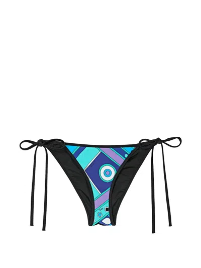 Pucci Vivara-print Bikini Bottom In Blue