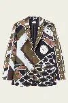 Pucci Vivara-print Oversized Jacket In Khaki Blue In Multi