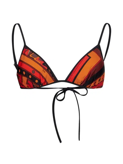 Pucci Vivara-print Reversible Bikini Top In Multi