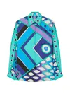 Pucci Vivara Silk Shirt Geometric Pattern In Black