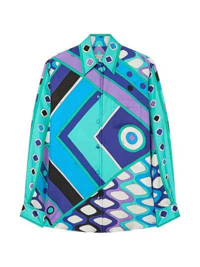 PUCCI VIVARA-PRINT SILK SHIRT