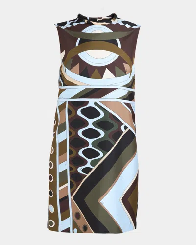 Pucci Vivara-print Silk Twill Mini Shift Dress In Multi