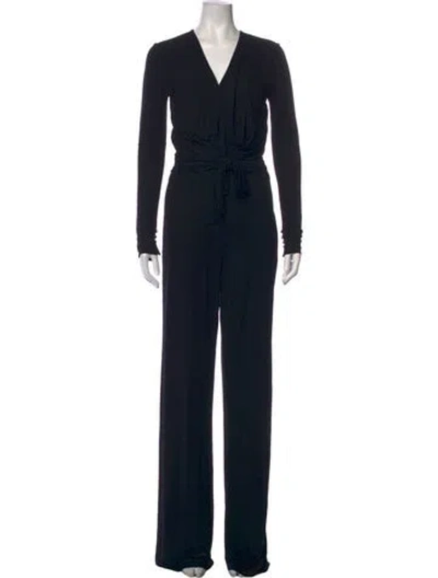 Pre-owned Pucci V-neck Jumpsuit In Black