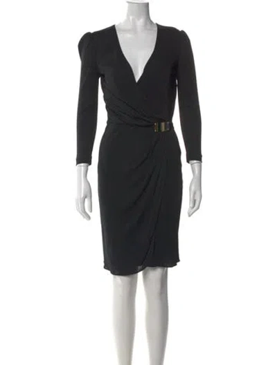 Pre-owned Pucci V-neck Mini Dress In Black