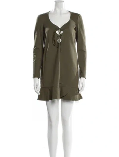 Pre-owned Pucci V-neck Mini Dress In Green