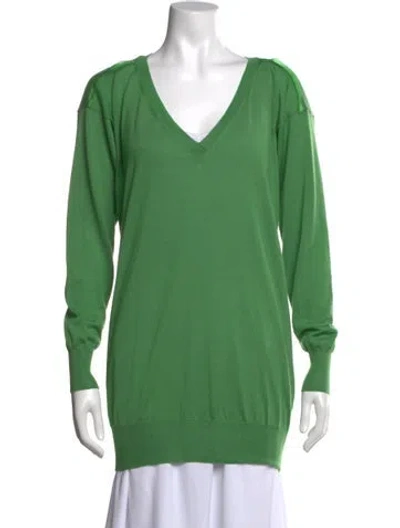 Pre-owned Pucci V-neck Sweater In Green