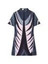 Pucci Volute-print Flared Dress In Blue
