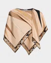 Pucci Volute Silk Twill Cape Blouse In Multi