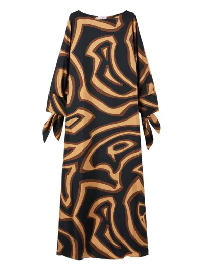 PUCCI WAVE-PRINT KAFTAN DRESS