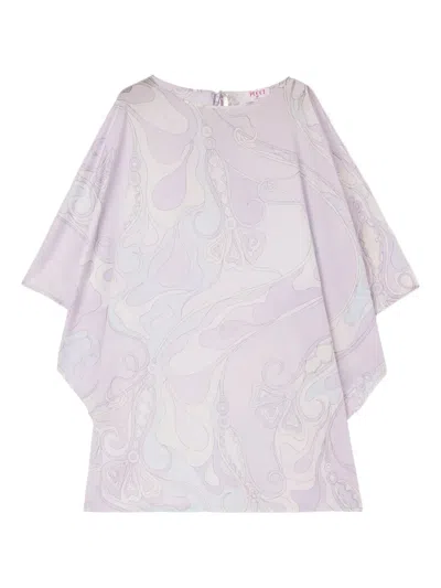 Pucci Wave-print Kaftan Dress In Purple