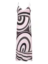 Pucci Long Dress With Abstract Print And Straps In Pink