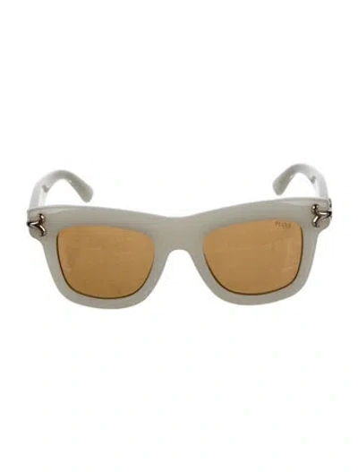 Pre-owned Pucci Wayfarer Mirrored Sunglasses In White