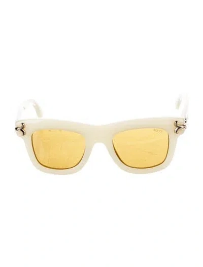 Pre-owned Pucci Wayfarer Tinted Sunglasses In White