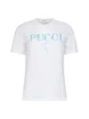 Pucci Crewneck Graphic Print Short Sleeves Soft Fabric In Multicolor