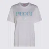 Pucci Crewneck Graphic Print Short Sleeves Soft Fabric In White