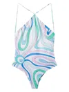 PUCCI WHITE MARMO PRINT SWIMSUIT