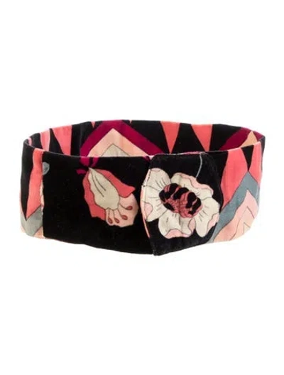 Pre-owned Pucci Wide Canvas Waist Belt In Multi