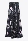 Pucci Collane Print Wide-leg Silk Pants In Black