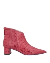 PUCCI PUCCI WOMAN ANKLE BOOTS CORAL SIZE 11 LEATHER