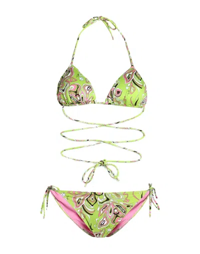 Pucci Bikini With Print In Acid Green