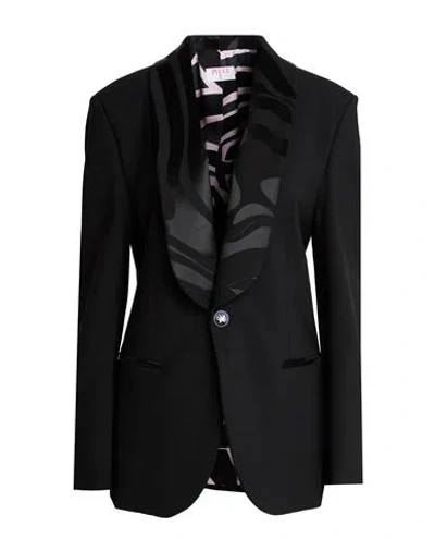 Pucci Woman Blazer Black Size 6 Virgin Wool, Elastane