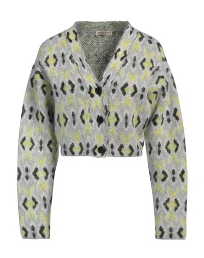 Pucci Woman Cardigan Light Grey Size M Mohair Wool, Polyamide, Wool In Multi