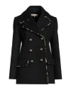 Pucci Woman Coat Black Size 12 Virgin Wool, Polyamide In Black