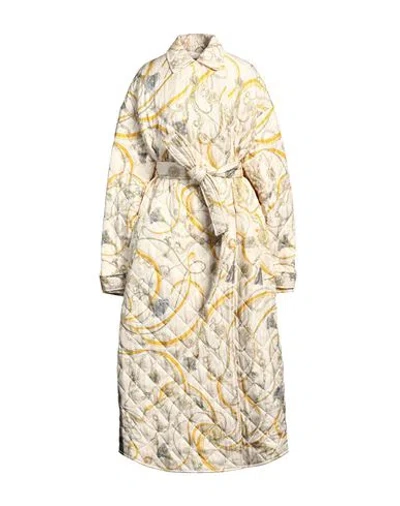 Pucci Woman Coat Cream Size S Silk In White