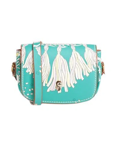 Pucci Woman Cross-body Bag Deep Teal Size - Calfskin In Green