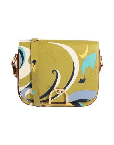 Pucci Woman Cross-body Bag Khaki Size - Leather In Beige