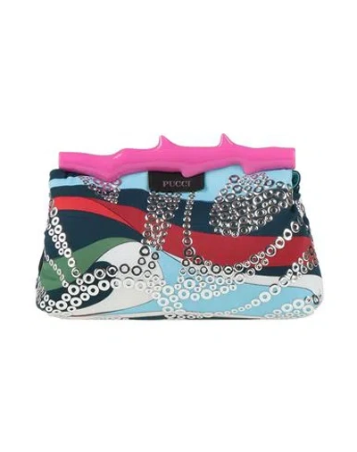Pucci Woman Handbag Navy Size - Polyamide, Elastane, Calfskin