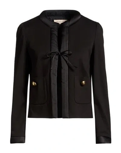 Pucci Woman Jacket Black Size 12 Cotton, Acetate, Polyester