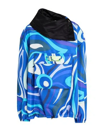Pucci Woman Jacket Blue Size L Polyamide