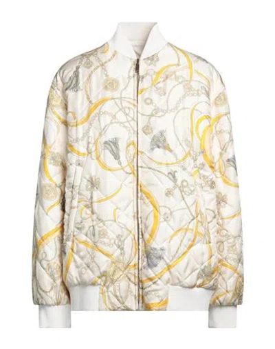 Pucci Woman Jacket Ivory Size M Viscose, Polyamide, Elastane, Silk In White