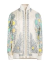 Pucci Woman Jacket Turquoise Size L Silk, Viscose, Polyamide, Elastane In Blue