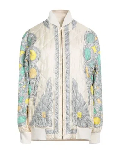 Pucci Woman Jacket Turquoise Size L Silk, Viscose, Polyamide, Elastane In Blue