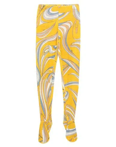 Pucci Woman Leggings Yellow Size 8 Viscose, Polyamide, Elastane