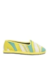 Pucci Woman Loafers Yellow Size 7 Textile Fibers In Yellow